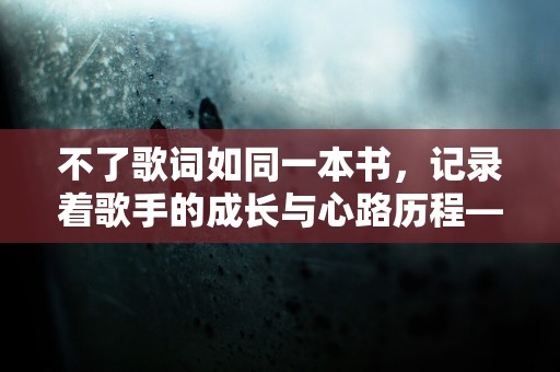 不了歌词如同一本书，记录着歌手的成长与心路历程—经典歌词句子锦集