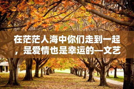 在茫茫人海中你们走到一起，是爱情也是幸运的—文艺的句子77句