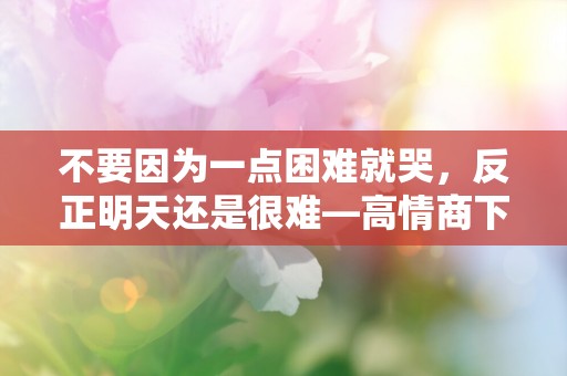 不要因为一点困难就哭，反正明天还是很难—高情商下雨天搞笑句子摘录-第1张图片-觅纤